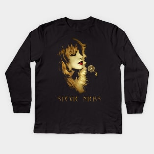 BLACK SHADOW STEVIE NICKS Kids Long Sleeve T-Shirt